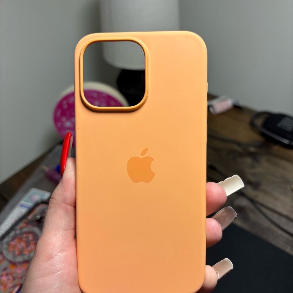 Apple Orange Silicone Case for iPhone 15 Pro Max